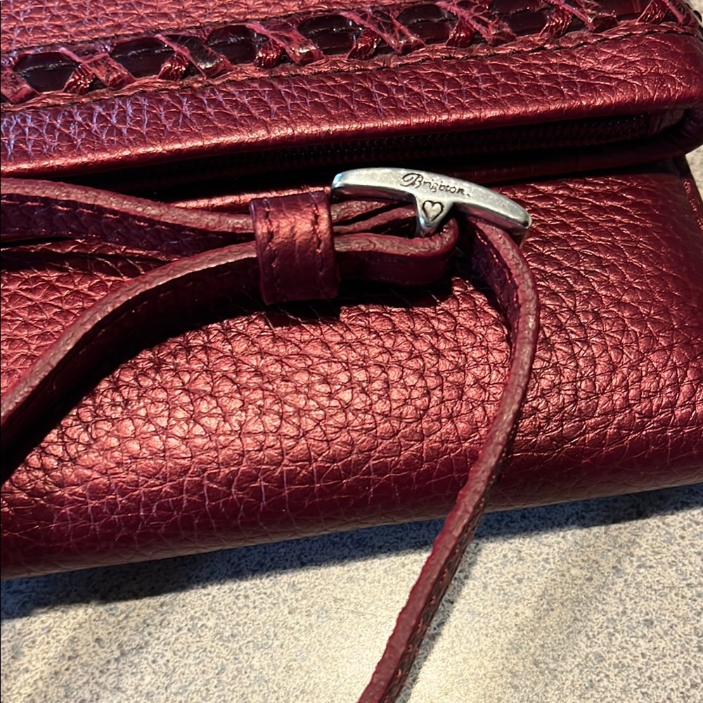 Brighton Red Crossbody Bag with Scalloped Flap - Picture 9 of 12